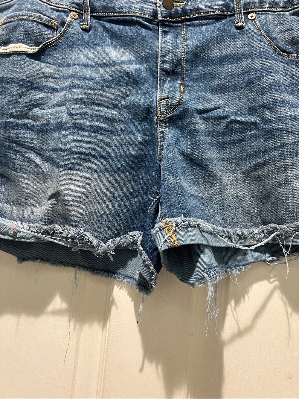 Ava & Viv Distressed Blue Denim Shorts - Picture 5 of 8